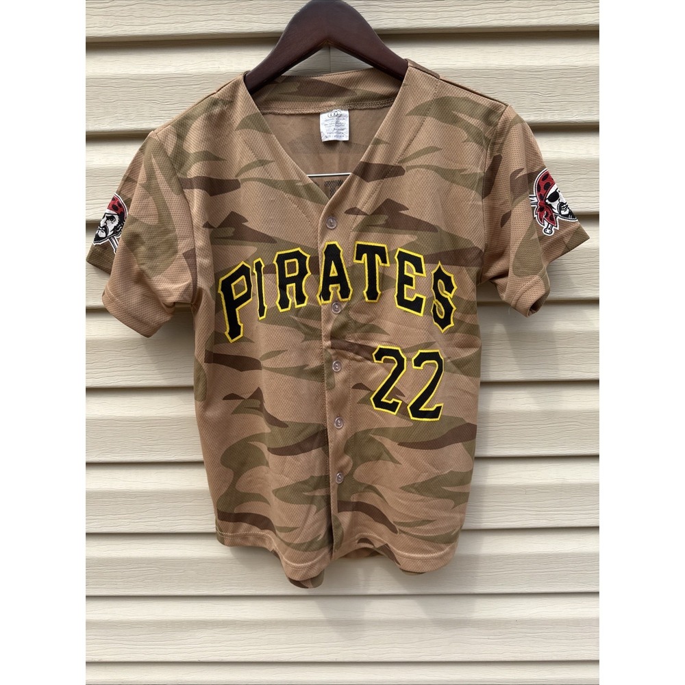 Pittsburgh Pirates Baseball Jersey Youth M Camo Tan 22‎ MLB Andrew McCutchen